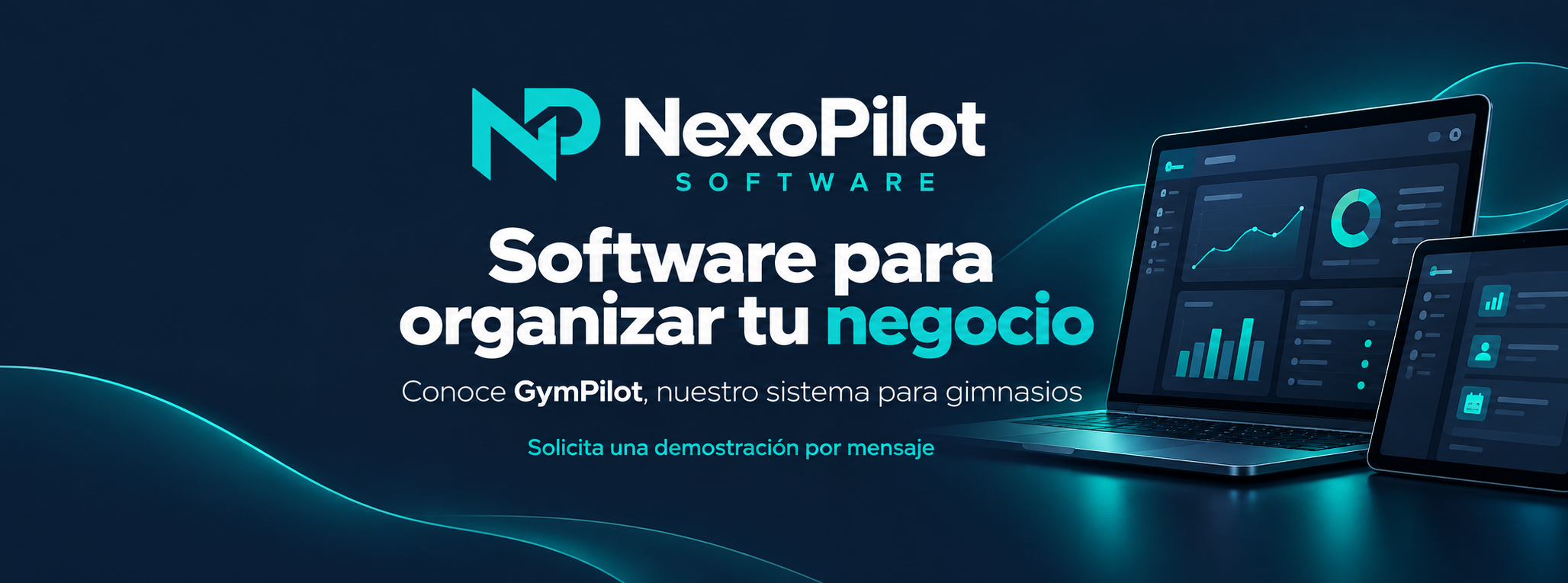Identidad de NexoPilot con una representación ilustrativa de software empresarial